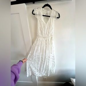 Summer White Lace Maxi Dress